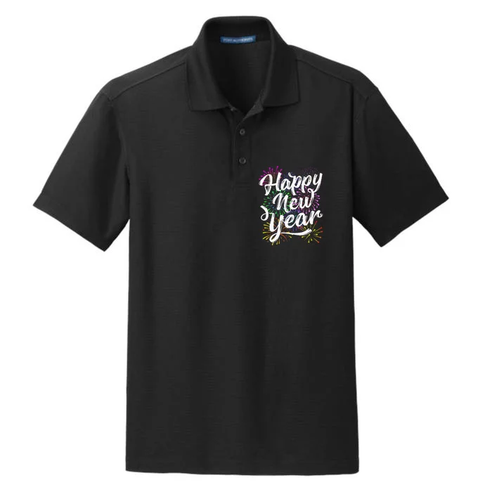 New Years Eve Party Supplies 2024 Happy New Year Fireworks Dry Zone Grid Performance Polo