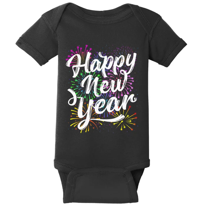 New Years Eve Party Supplies 2024 Happy New Year Fireworks Baby Bodysuit