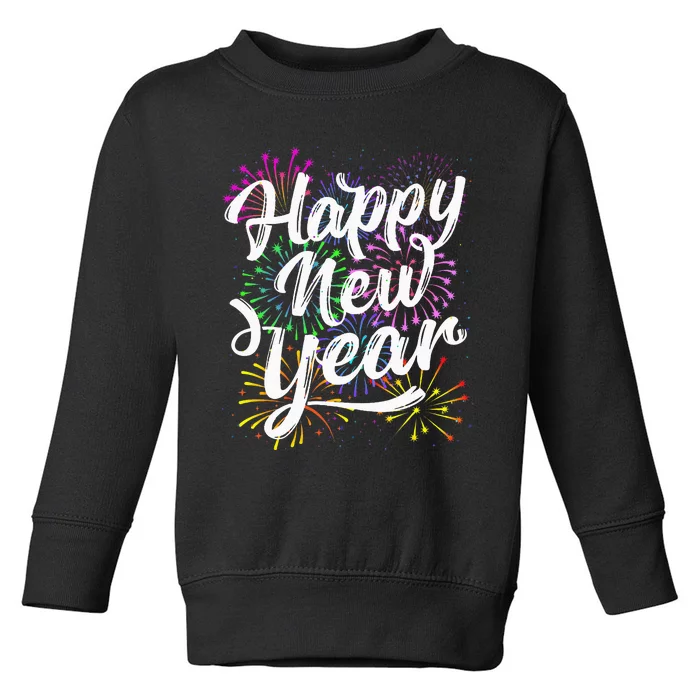 New Years Eve Party Supplies 2024 Happy New Year Fireworks Toddler Sweatshirt