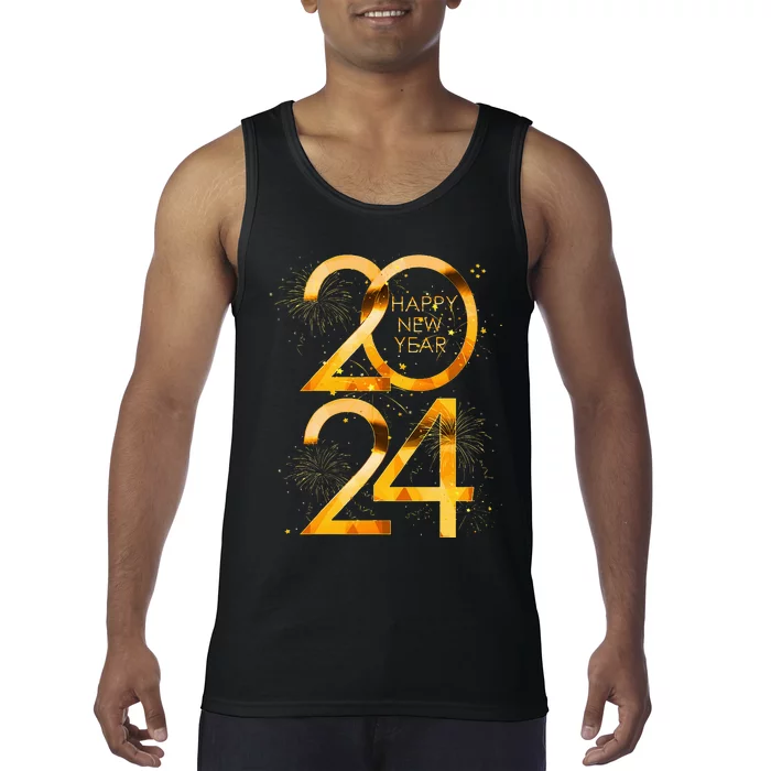 New Years Eve Party Supplies 2024 Happy New Year Fireworks Tank Top