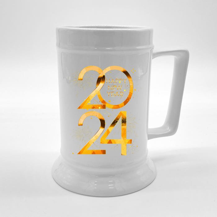 New Years Eve Party Supplies 2024 Happy New Year Fireworks Front & Back Beer Stein