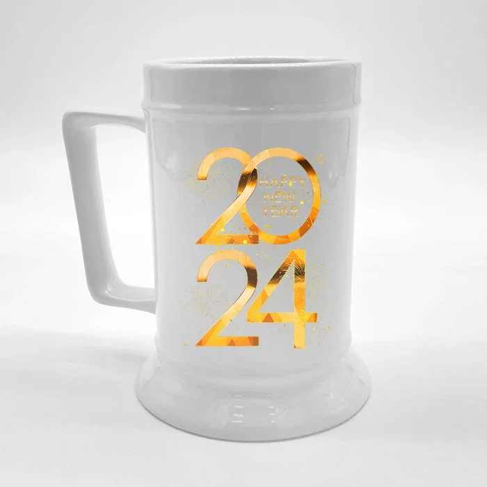 New Years Eve Party Supplies 2024 Happy New Year Fireworks Front & Back Beer Stein