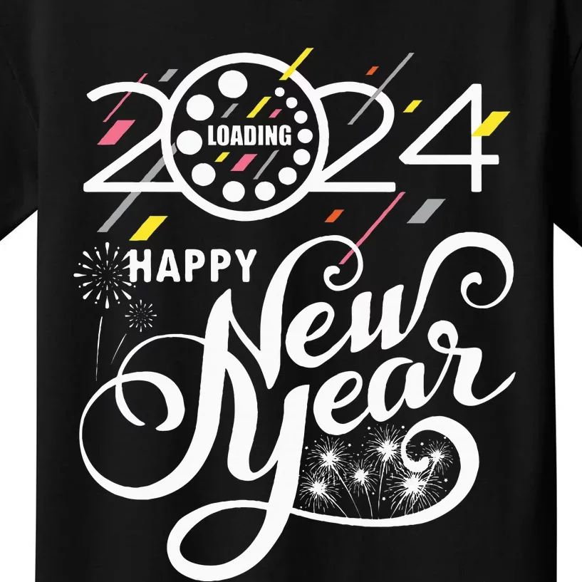 New Years Eve Party Supplies 2024 Happy New Year Fireworks Kids T-Shirt