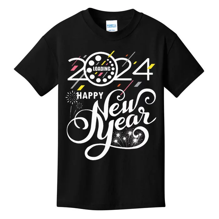 New Years Eve Party Supplies 2024 Happy New Year Fireworks Kids T-Shirt