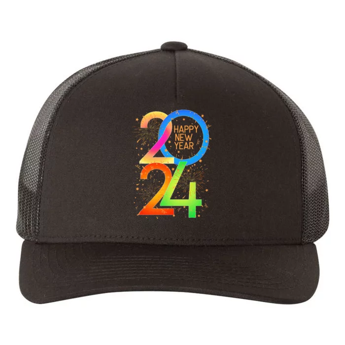 New Year's Eve 2024 Colorful NYE Party Yupoong Adult 5-Panel Trucker Hat