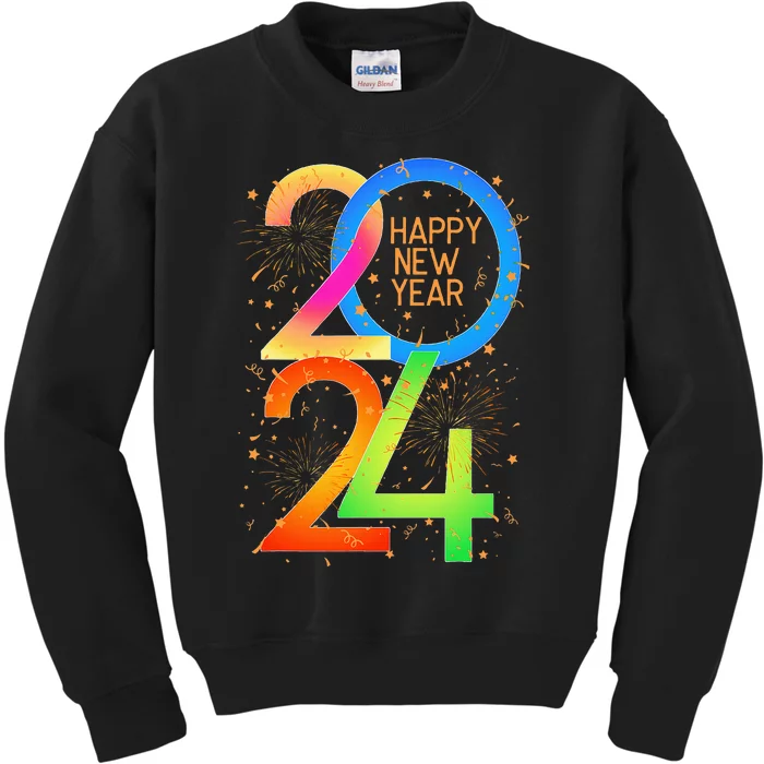 New Year's Eve 2024 Colorful NYE Party Kids Sweatshirt