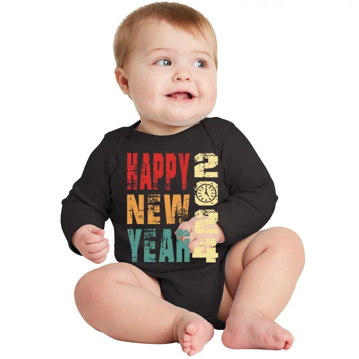 New Years Eve Party Happy new years 2024 Baby Long Sleeve Bodysuit