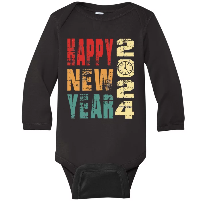 New Years Eve Party Happy new years 2024 Baby Long Sleeve Bodysuit