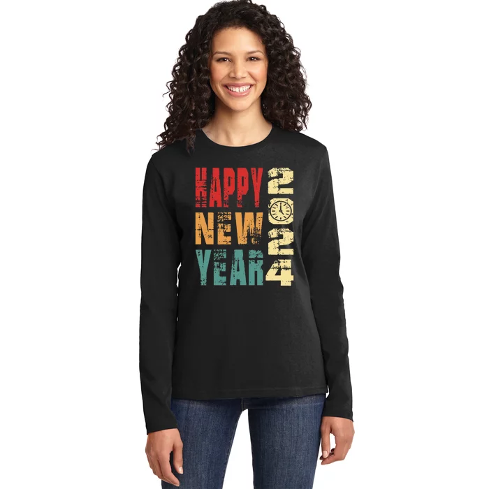 New Years Eve Party Happy new years 2024 Ladies Long Sleeve Shirt