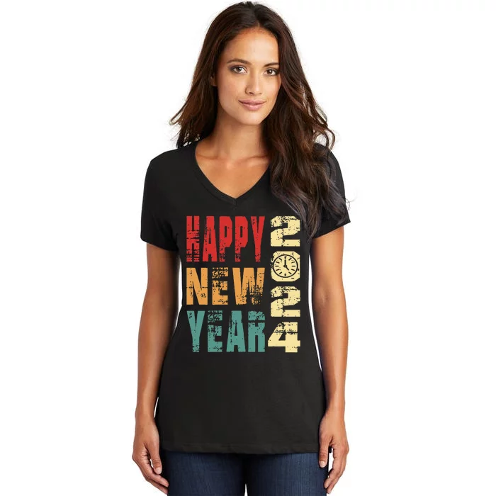 New Years Eve Party Happy new years 2024 Women's V-Neck T-Shirt