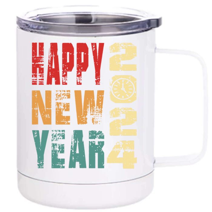 New Years Eve Party Happy new years 2024 Front & Back 12oz Stainless Steel Tumbler Cup