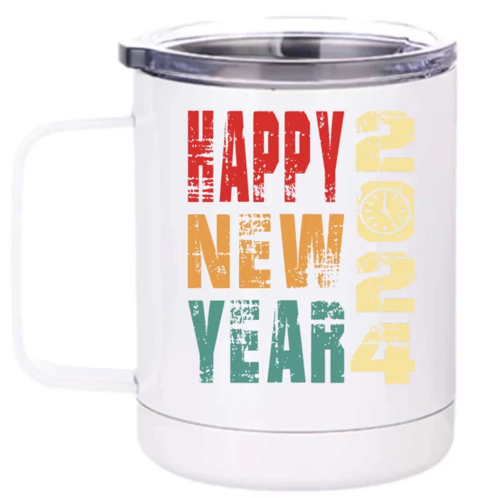 New Years Eve Party Happy new years 2024 Front & Back 12oz Stainless Steel Tumbler Cup