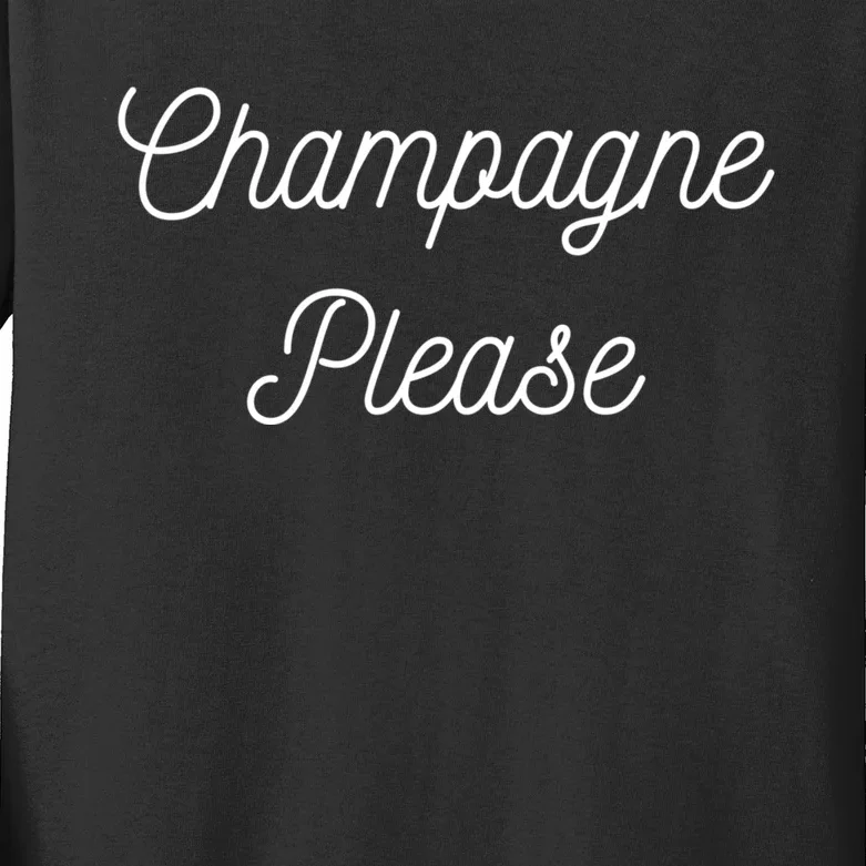 New Years Eve Champagne Please Matching Bubbly Kids Long Sleeve Shirt