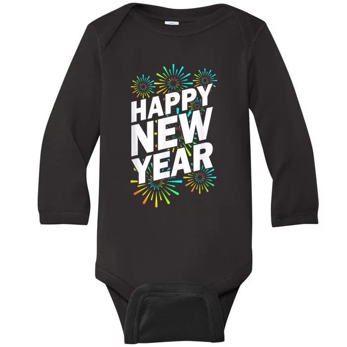 New YearS Eve Happy New Year Baby Long Sleeve Bodysuit