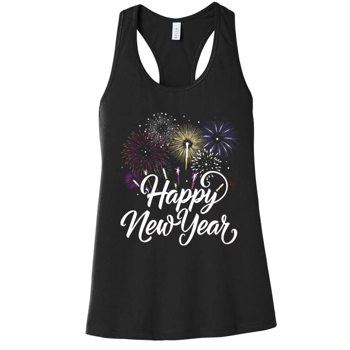 New Years Eve Party Supplies Nye 2024 Happy New Year Women's Racerback Tank