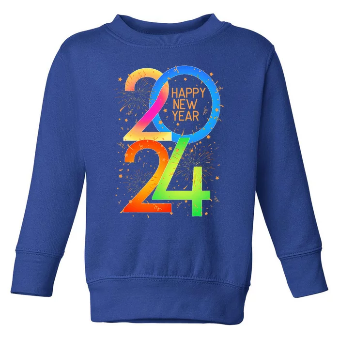 New Year's Eve 2024 Colorful NYE Party Toddler Sweatshirt