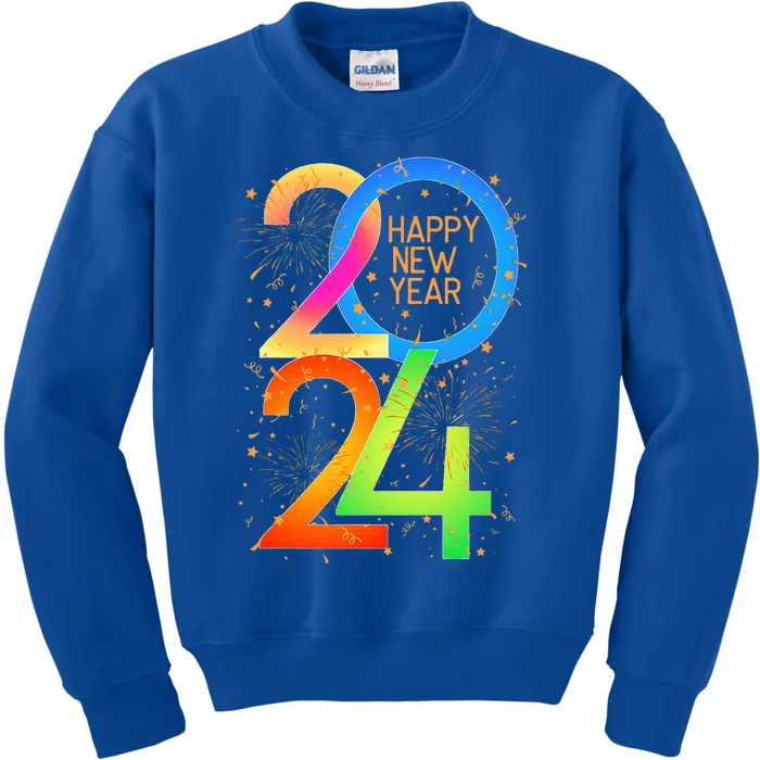 New Year's Eve 2024 Colorful NYE Party Kids Sweatshirt