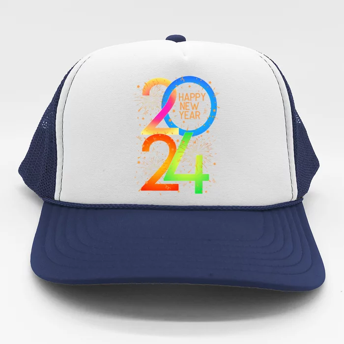 New Year's Eve 2024 Colorful NYE Party Trucker Hat