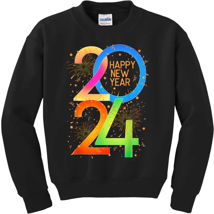 New YearS Eve 2024 Colorful Nye Party Kids Sweatshirt