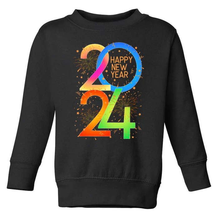 New YearS Eve 2024 Colorful Nye Party Toddler Sweatshirt