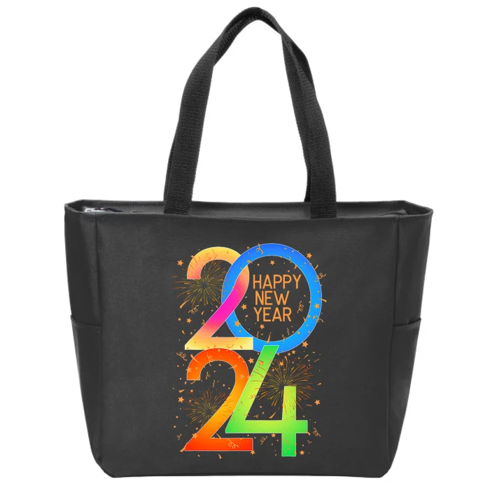 New YearS Eve 2024 Colorful Nye Party Zip Tote Bag