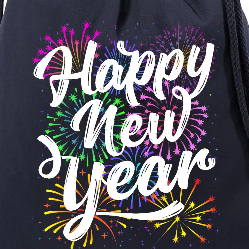 New Years Eve Party Supplies 2024 Happy New Year Fireworks Drawstring Bag