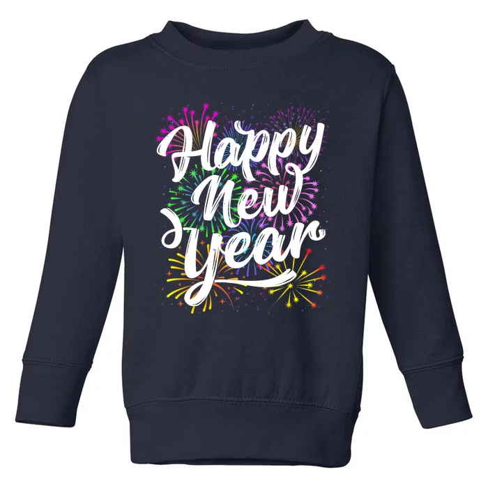 New Years Eve Party Supplies 2024 Happy New Year Fireworks Toddler Sweatshirt