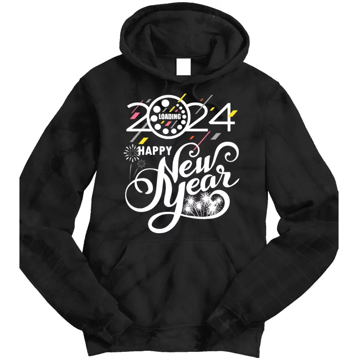 New Years Eve Party Supplies 2024 Happy New Year Fireworks Tie Dye Hoodie