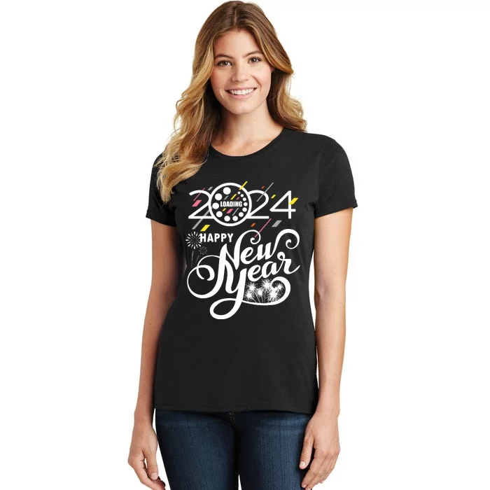 New Years Eve Party Supplies 2024 Happy New Year Fireworks Women's T-Shirt