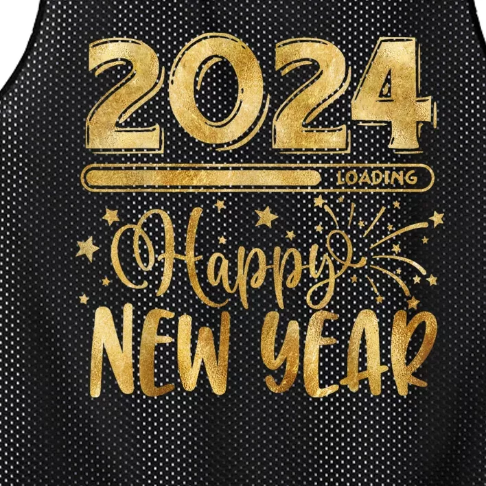 New Years Eve Party Supplies 2024 Happy New Year Fireworks Mesh Reversible Basketball Jersey Tank