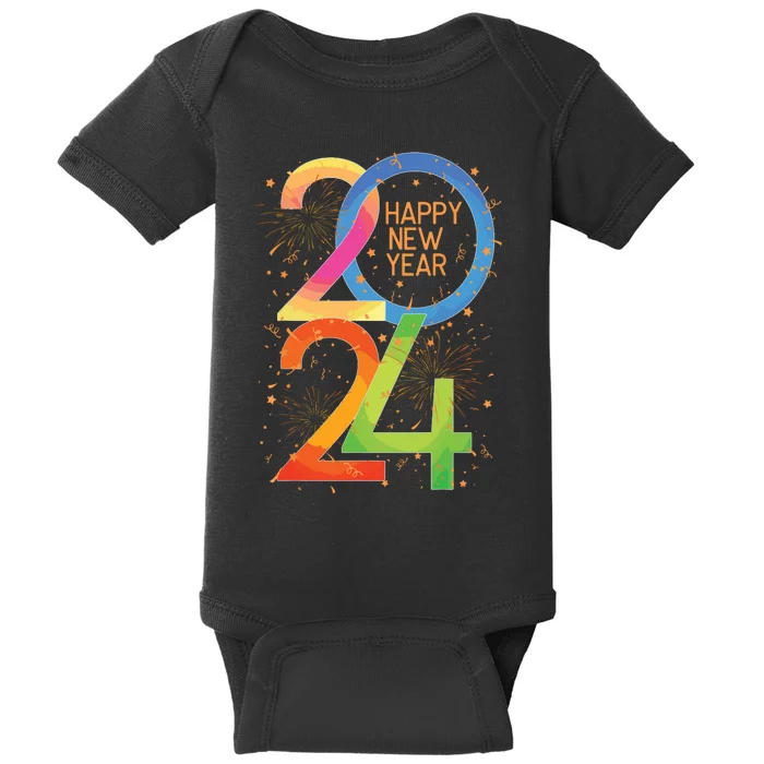 New Years Eve 2024 Colorful Nye Party Baby Bodysuit