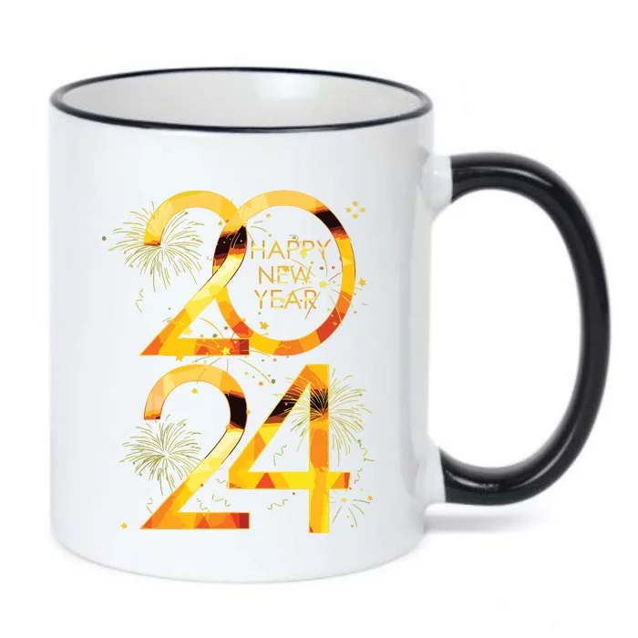 New Years Eve Party Supplies 2024 Happy New Year Fireworks Black Color Changing Mug