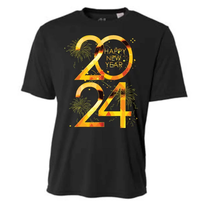 New Years Eve Party Supplies 2024 Happy New Year Fireworks Cooling Performance Crew T-Shirt