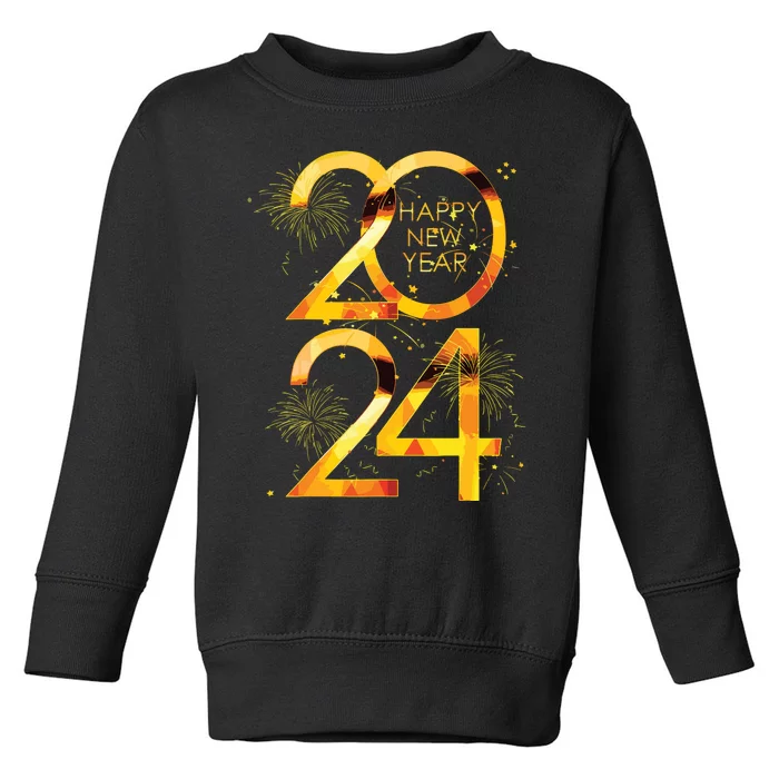 New Years Eve Party Supplies 2024 Happy New Year Fireworks Toddler Sweatshirt