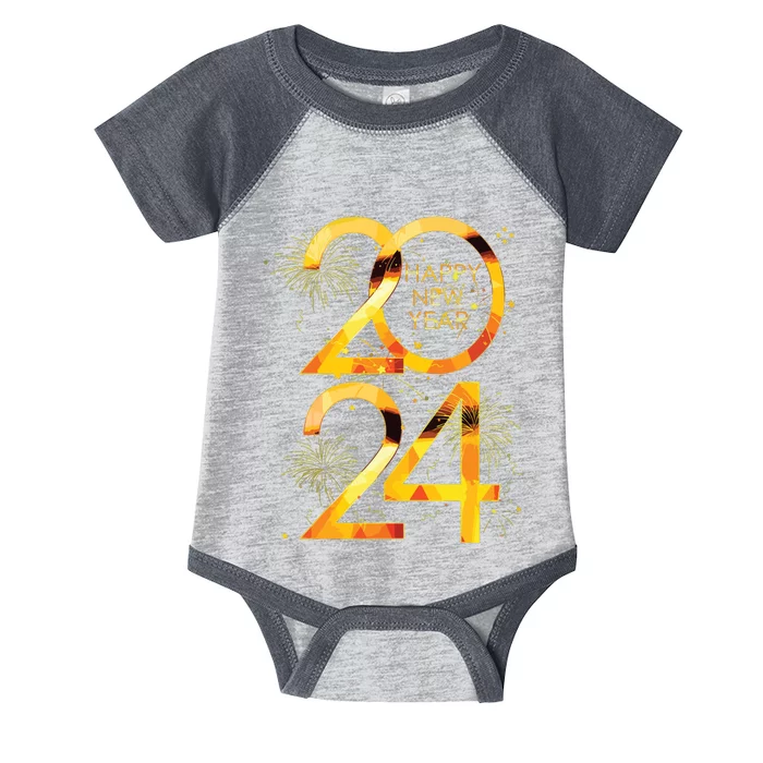 New Years Eve Party Supplies 2024 Happy New Year Fireworks Infant Baby Jersey Bodysuit