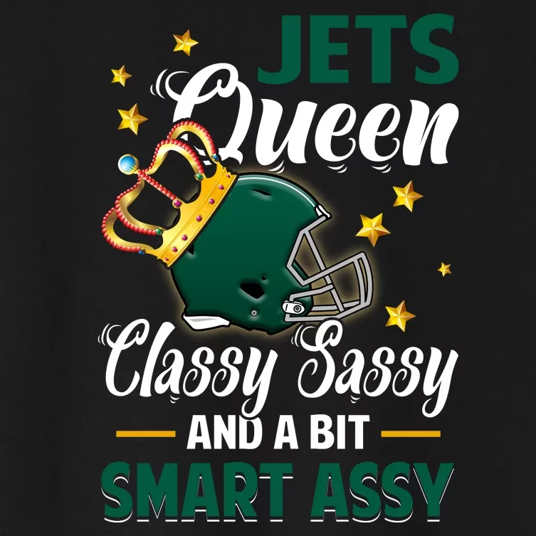 New York Football Queen Classy Sassy And A Bit Smart Assy Women's Crop Top Tee