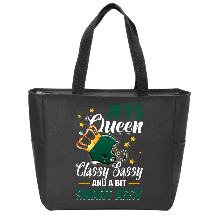 New York Football Queen Classy Sassy And A Bit Smart Assy Zip Tote Bag