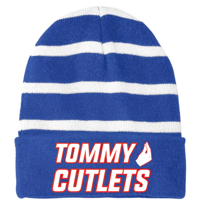 New York Football Tommy Cutlets Striped Beanie with Solid Band