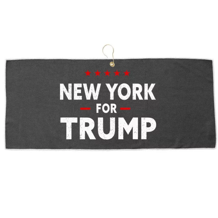 New York For Trump 2024 47th President Of The Usa Large Microfiber Waffle Golf Towel