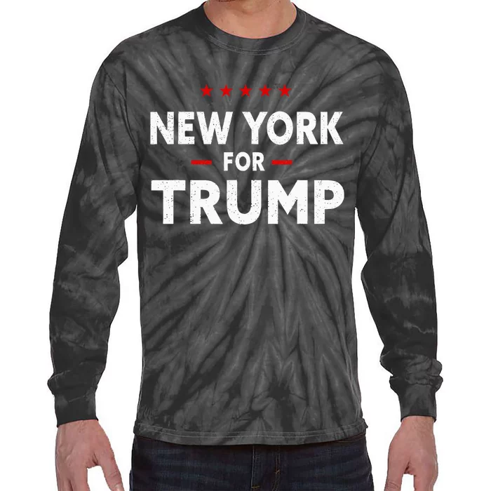 New York For Trump 2024 47th President Of The Usa Tie-Dye Long Sleeve Shirt