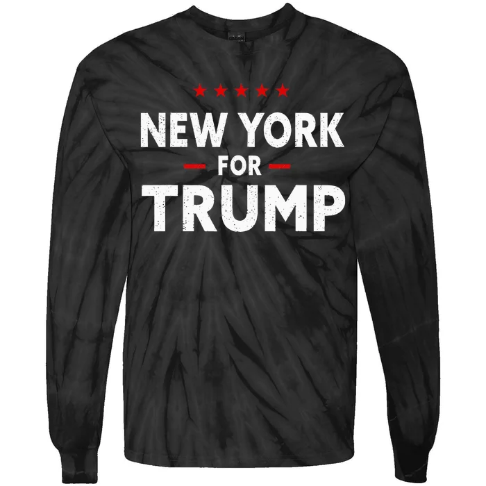 New York For Trump 2024 47th President Of The Usa Tie-Dye Long Sleeve Shirt