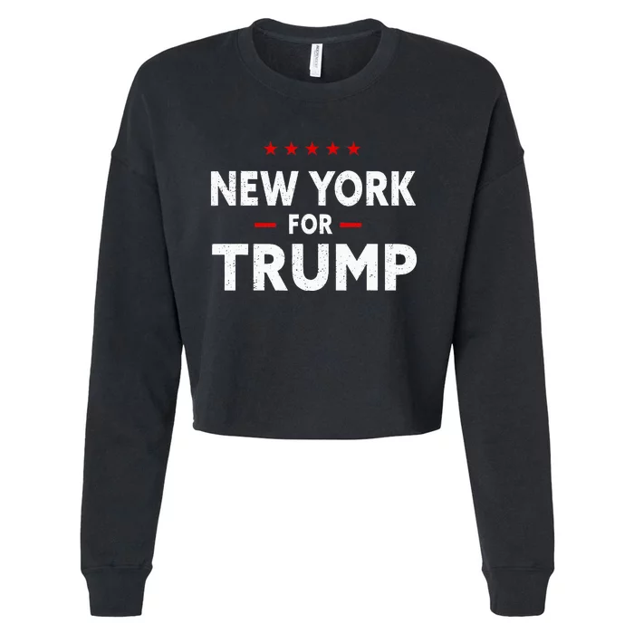 New York For Trump 2024 47th President Of The Usa Cropped Pullover Crew