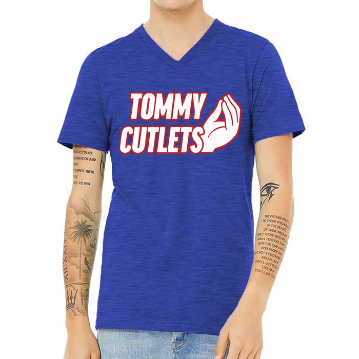 New York Football Tommy Cutlets Devito V-Neck T-Shirt