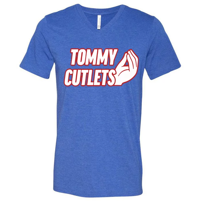 New York Football Tommy Cutlets Devito V-Neck T-Shirt