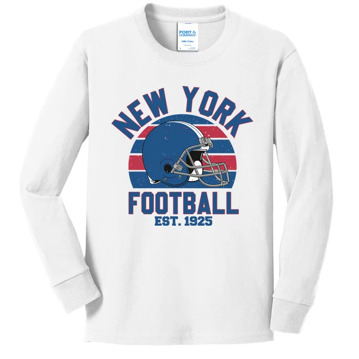 New York Football Est 1925 Football Team Supporter Kids Long Sleeve Shirt