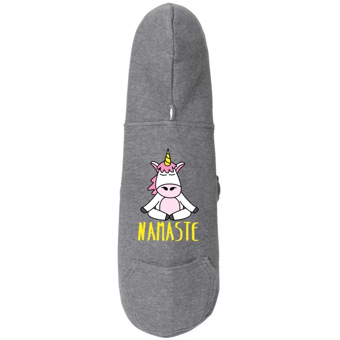 Namaste Yoga Funny Meditating Magical Creature Gift Doggie 3-End Fleece Hoodie