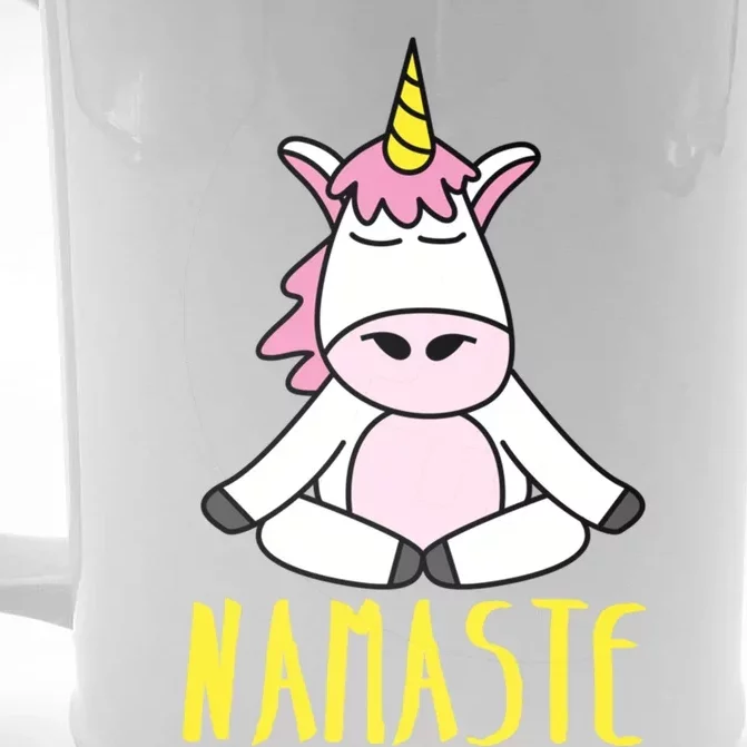 Namaste Yoga Funny Meditating Magical Creature Gift Front & Back Beer Stein