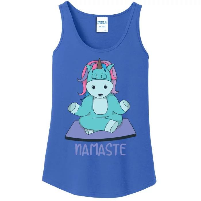 Namaste Yoga Funny Meditating Magical Creature Gift Ladies Essential Tank