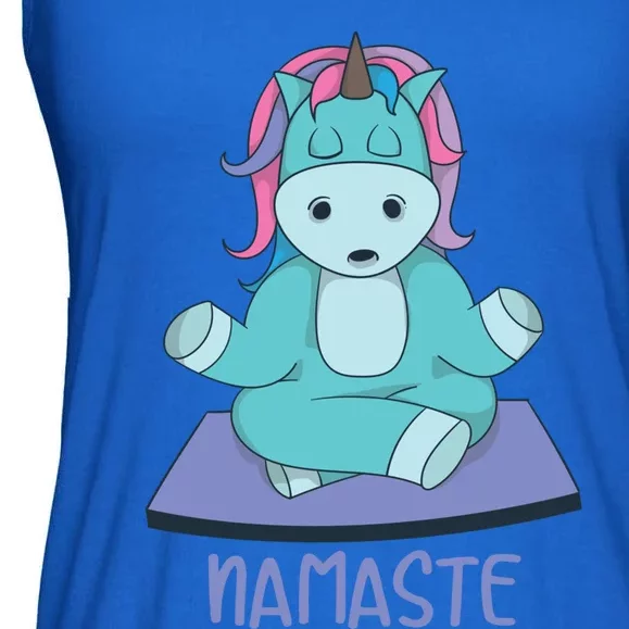 Namaste Yoga Funny Meditating Magical Creature Gift Ladies Essential Flowy Tank