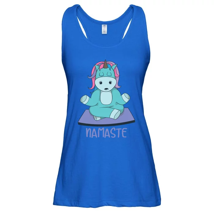 Namaste Yoga Funny Meditating Magical Creature Gift Ladies Essential Flowy Tank